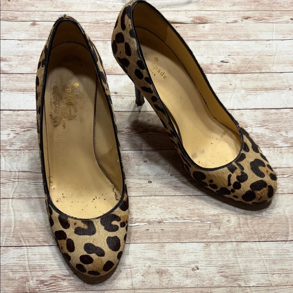 Kate Spade Leopard Print Heels Size 9B